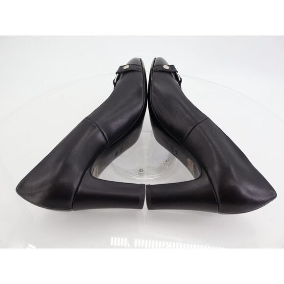 Agl Irina Cap Toe Pump Size 40.5 10.5 Black Leather Cap Toe Heel Shoes Career - Picture 7 of 13